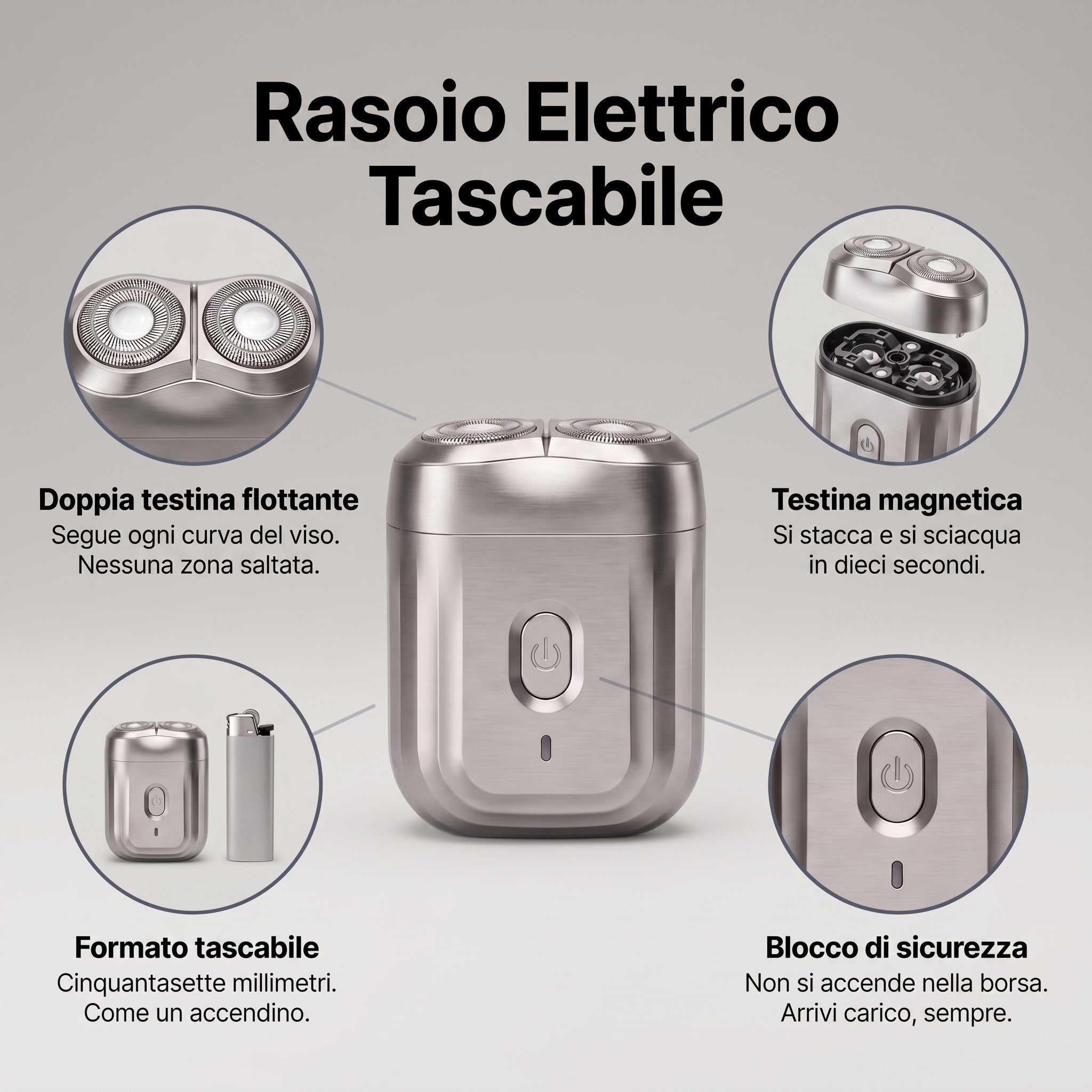 Rasoio Elettrico Tascabile Sottiva Pocket™